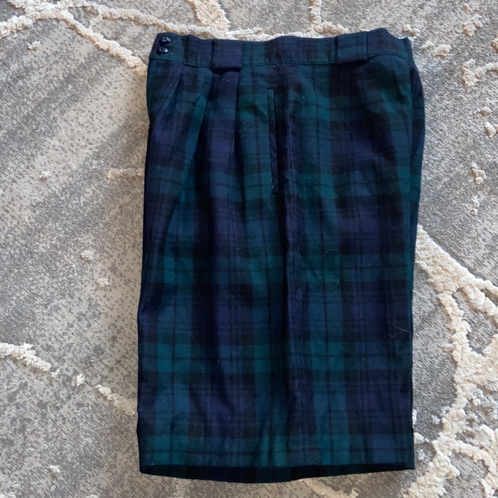 Vintage 100% Merino Wool Tartan Plaid Trouser Shorts Bulgarian Preppy Old Money - Picture 14 of 16